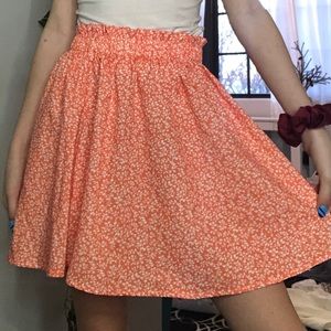 Orange Ditsy Mini Skirt